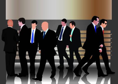 Akıllı iş adamı grubu modern vektör illüstrasyonu