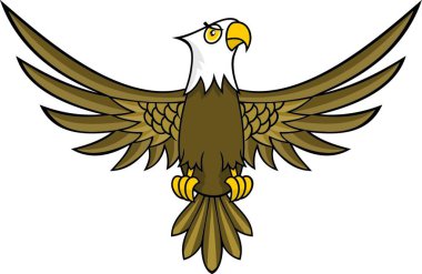 Kartal karikatürü, renkli vektör çizimi