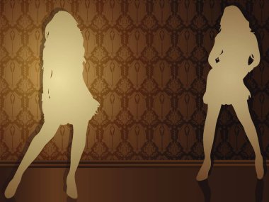 seksi kızlar damask arka plan