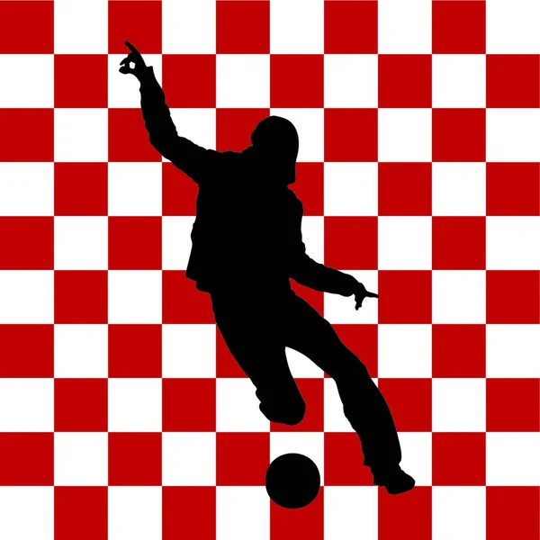 Voetbalspeler Met Kroatische Vlag Achtergrond — Stockvector