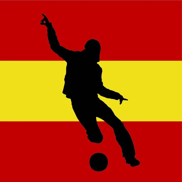 Футболист Испанским Флагом Заднем Плане — стоковый вектор