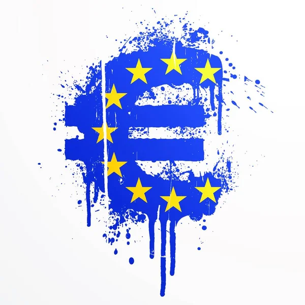 Unione Europea Elemento Euro Splatter — Vettoriale Stock