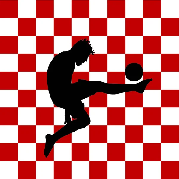 Fotboll Spelare Med Kroatisk Flagga Bakgrunden — Stock vektor