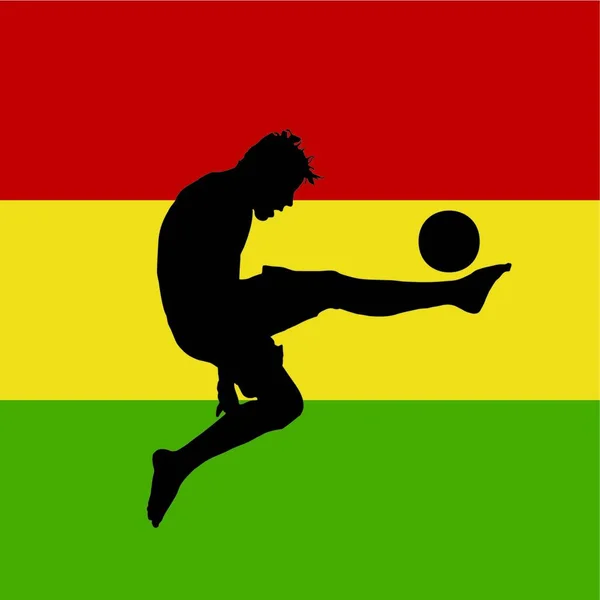 Football Player Ghanaian Flag Background — Stock Vector