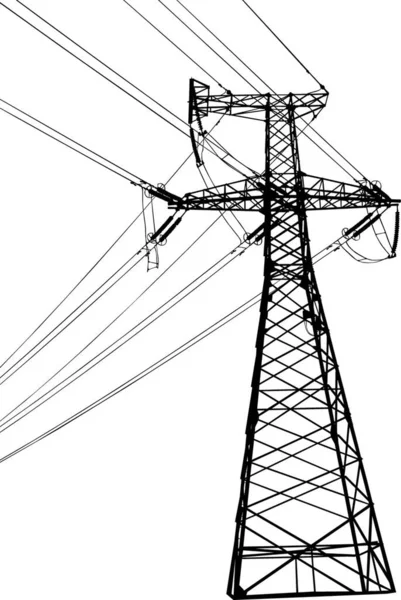 Yüksek Voltajlı Elektrik Hattı — Stok Vektör