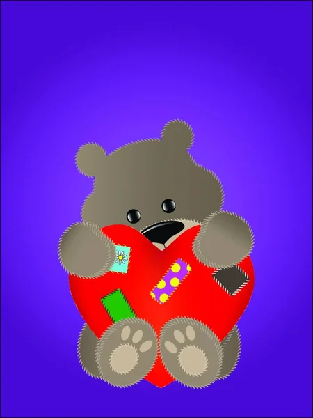 Teddybjörn Vektor Illustration — Stock vektor