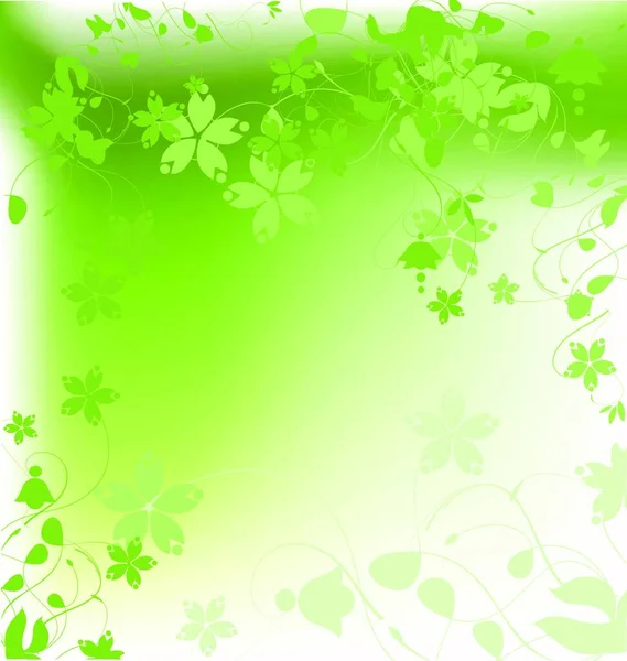 葉を持つ緑の背景 — ストックベクタ
