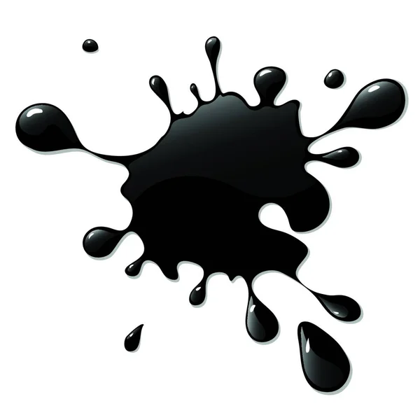 Illustration Vectorielle Tache Encre Noire — Image vectorielle