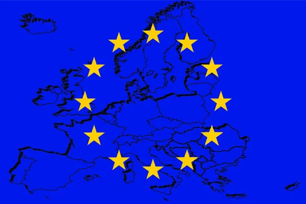 Vectorillustratie Van Vlag Van Europese Unie — Stockvector