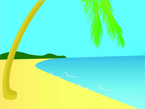 Playa Desierta Vector Moderno Ilustración — Vector de stock