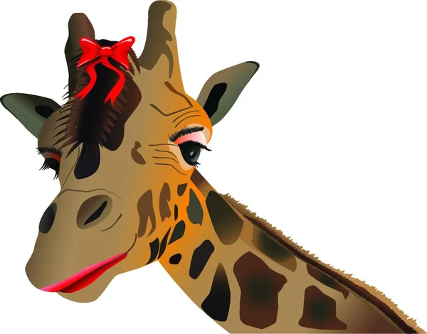 Lady Žirafa Barevné Vektorové Ilustrace — Stockový vektor
