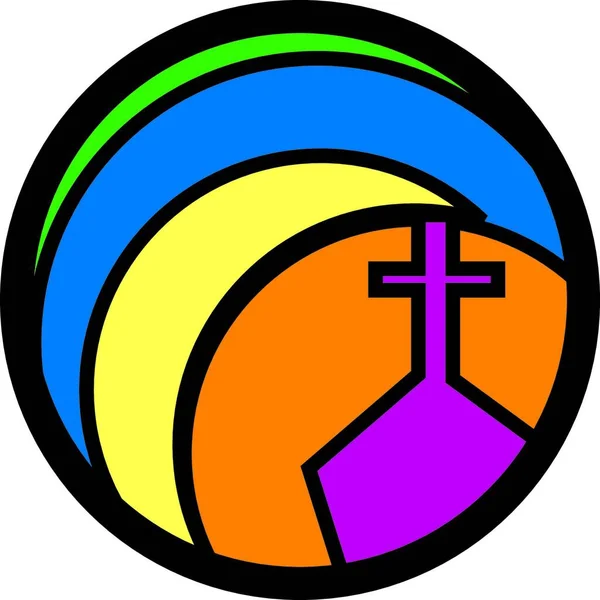 Εκκλησία Πολύχρωμη Διανυσματική Απεικόνιση — Διανυσματικό Αρχείο