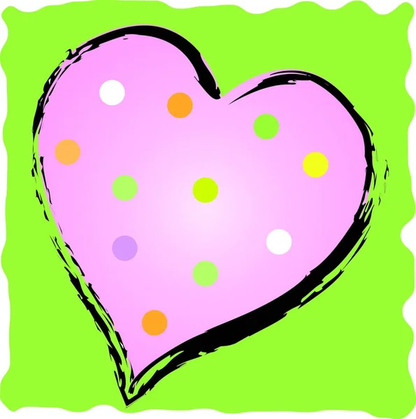 Kærlighedssymbol Valentines Dag Kort Skabelon Hjerteillustration – Stock-vektor