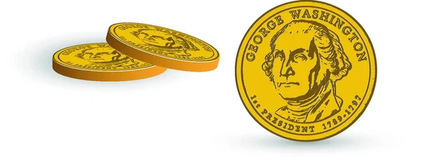 Monedas Colorido Vector Ilustración — Vector de stock