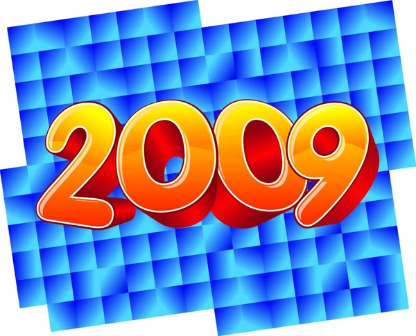 2009 Nuovo Anno Celebrazione Vettoriale Illustrazione — Vettoriale Stock