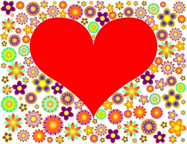 Kærlighedssymbol Valentines Dag Kort Skabelon Hjerteillustration – Stock-vektor