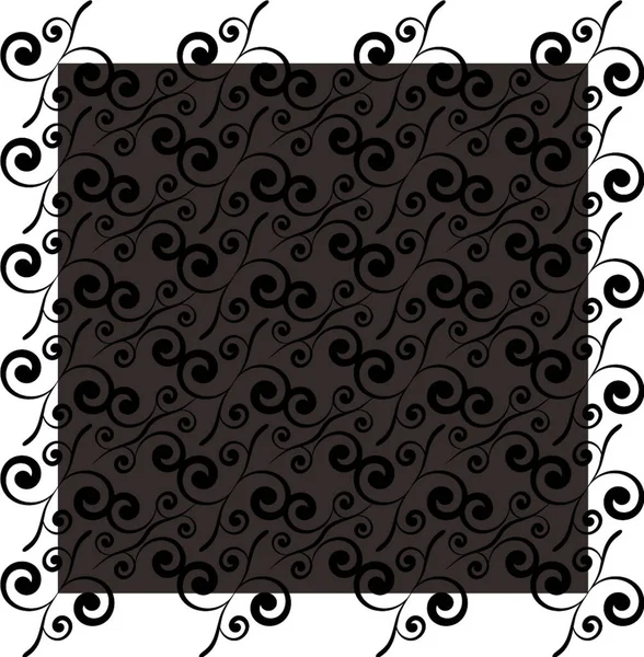 黒の装飾的な要素とシームレスなパターン — ストックベクタ