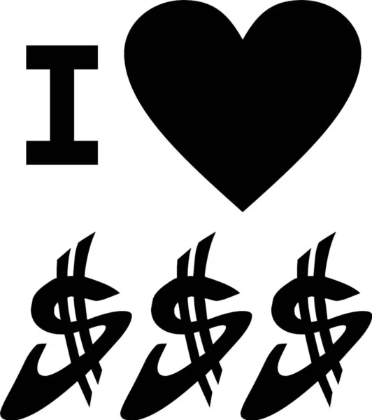 Love Money Simple Vector Illustration — стоковый вектор