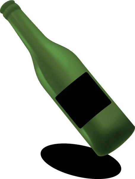 Botella Vidrio Verde Vector Gráfico Fondo — Archivo Imágenes Vectoriales