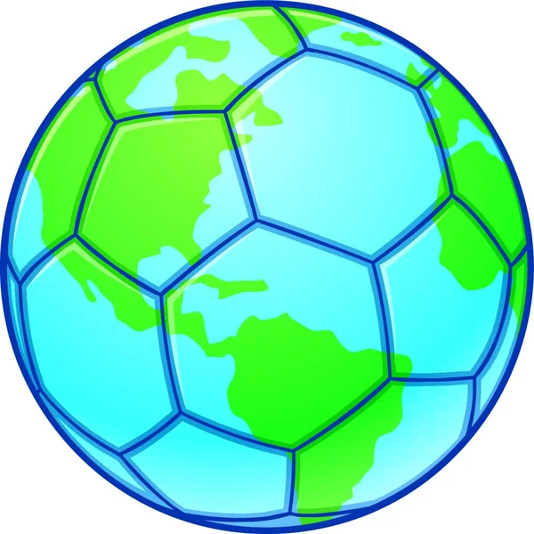 Planeta Terra Copa Mundo Bola Futebol Fundo Vetorial Gráfico —  Vetores de Stock