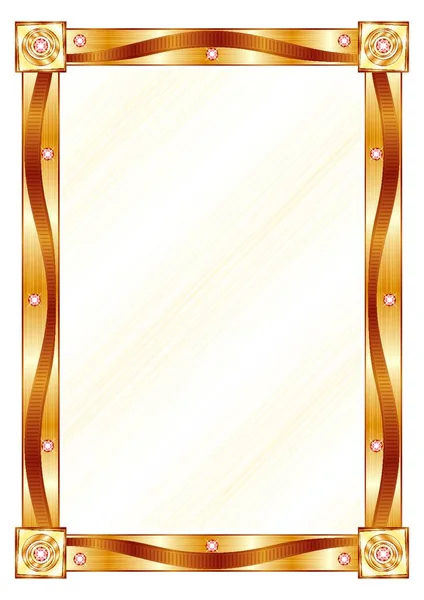 ゴールドフレーム グラフィックベクトル背景 — ストックベクタ