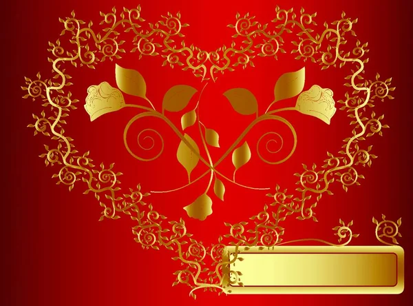 Символ Любви Шаблон Открытки День Святого Валентина Иллюстрация Сердца — стоковый вектор