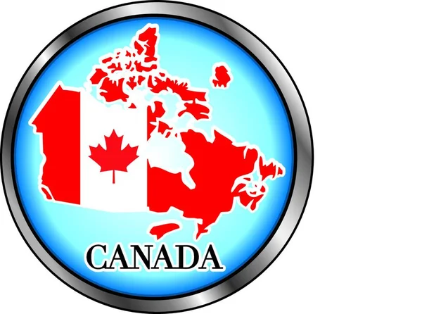 Kanada Button Płaska Ikona Wektor Ilustracja — Wektor stockowy