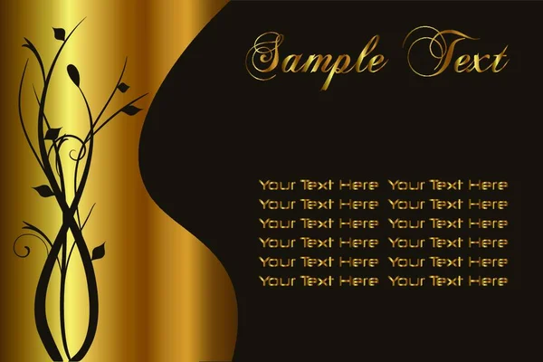 Sample Text Gold Brown — Stock Vector