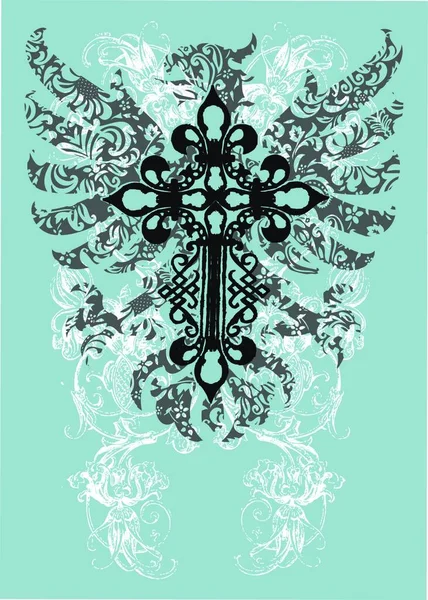 Fancy Eagle Scroll Illustration Vectorielle Colorée — Image vectorielle
