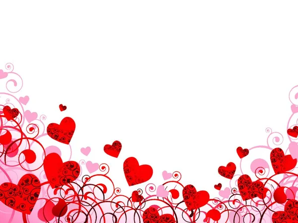 Liebessymbol Valentinstag Kartenvorlage Herz Illustration — Stockvektor