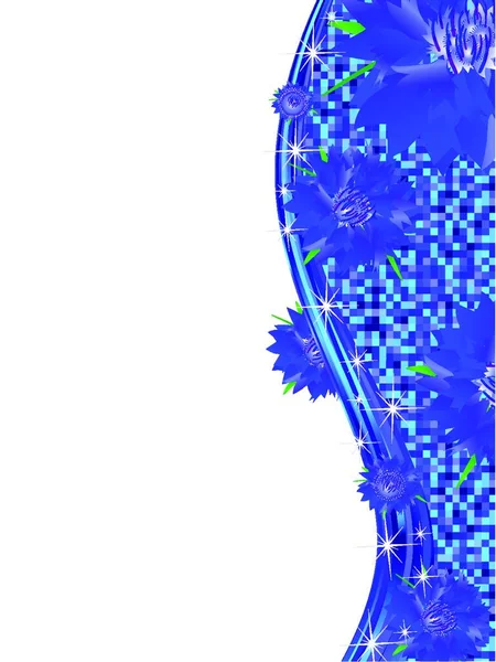 Иллюстрация Декоративных Цветов Фон Копирования Пространства — стоковый вектор