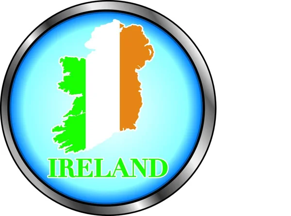 Ιρλανδία Στρογγυλό Κουμπί Διανυσματική Απεικόνιση — Διανυσματικό Αρχείο