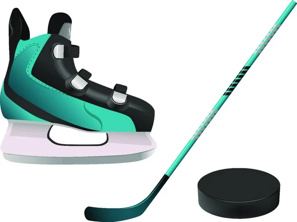 Hockeyausrüstung Vektorillustration Einfaches Design — Stockvektor