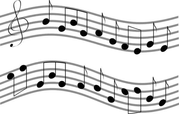 Волновая Музыка Отмечает Современную Векторную Иллюстрацию — стоковый вектор