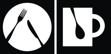 Restoran simgesi, vektör illüstrasyonu