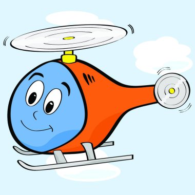 Çizgi film helikopter vektör çizimi
