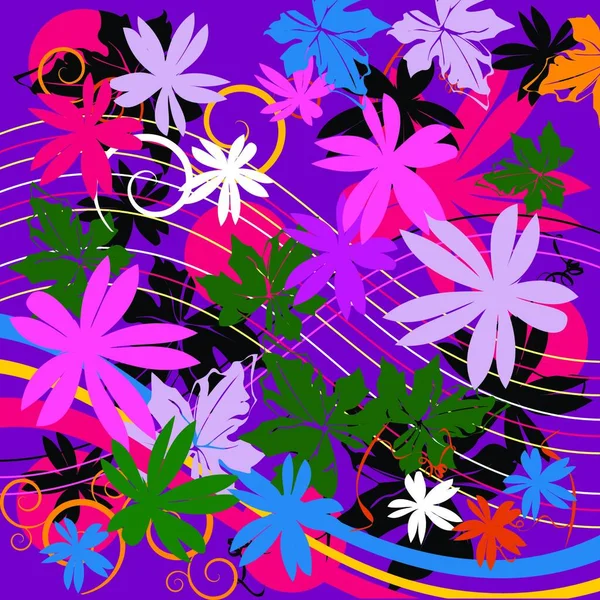Modèle Vectoriel Couleur Avec Des Fleurs — Image vectorielle