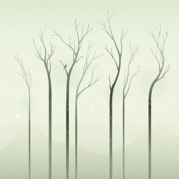 Silent Winter Graphic Vector Illustration — Stock Vector