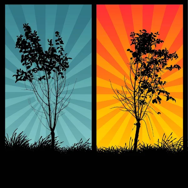 Trees Graphic Vector Illustration — Vettoriale Stock