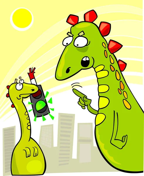Rude Little Godzilla Graphic Vector Illustration — Stock Vector