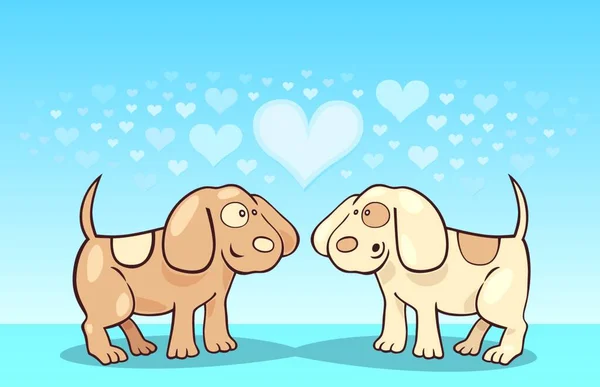 Puppies Love Grafische Vector Illustratie — Stockvector