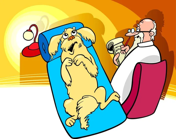 Dog Psychotherapist Vector Illustration — Stock Vector