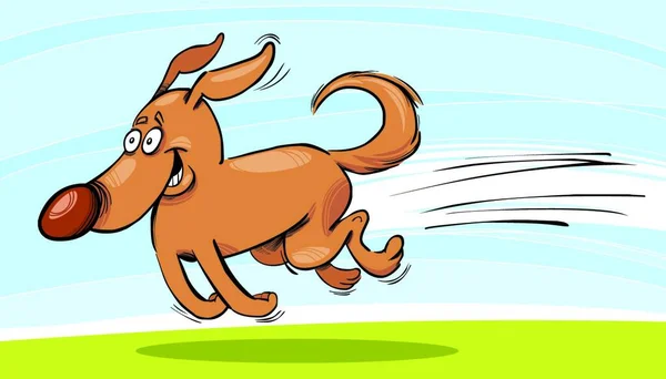 Funny Running Dog Vector Illustration — Stock Vector