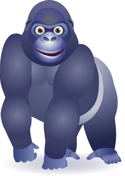 Gorilla Κινουμένων Σχεδίων Σύγχρονη Διανυσματική Απεικόνιση — Διανυσματικό Αρχείο