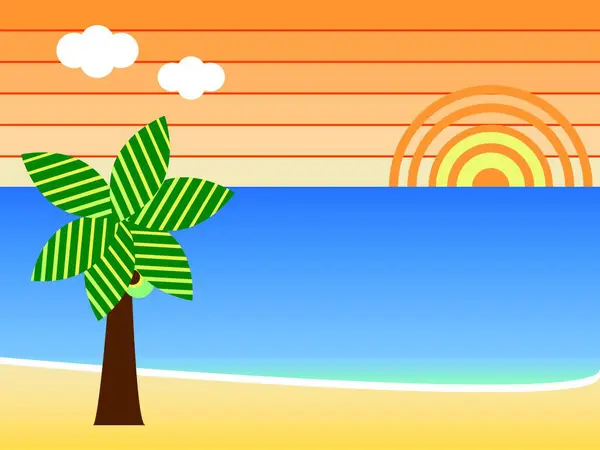 Retro Beach Nowoczesny Wektor Ilustracji — Wektor stockowy