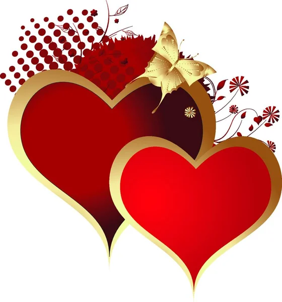 Aşk Kalpleri Vektör Illüstrasyon Tasarımı — Stok Vektör