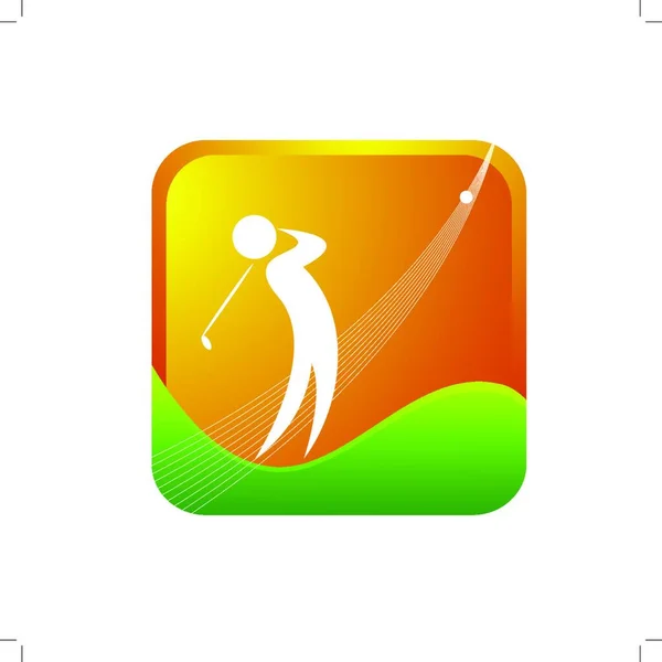 Golf Illustrazione Vettoriale Colorata — Vettoriale Stock