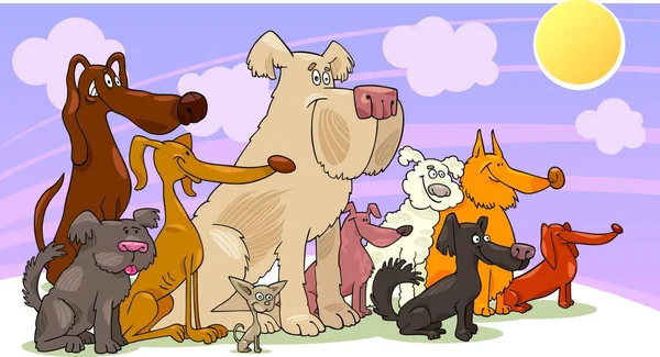 Sitting Dogs Vector Illustration — Stock Vector