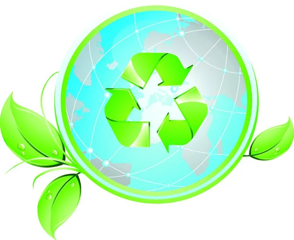 Recycling Globus Vektorabbildung — Stockvektor