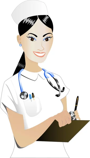 Enfermera Ilustración Vectorial Colorido — Vector de stock